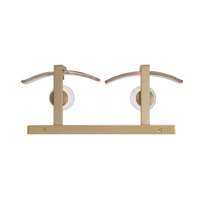 Aenon 2-light Vanity in Brushed Champagne Brass with Amber Water Glass - - Golden Lighting