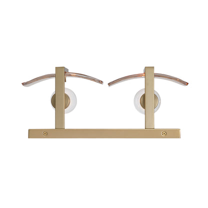 Aenon 2-light Vanity in Brushed Champagne Brass with Amber Water Glass - - Golden Lighting