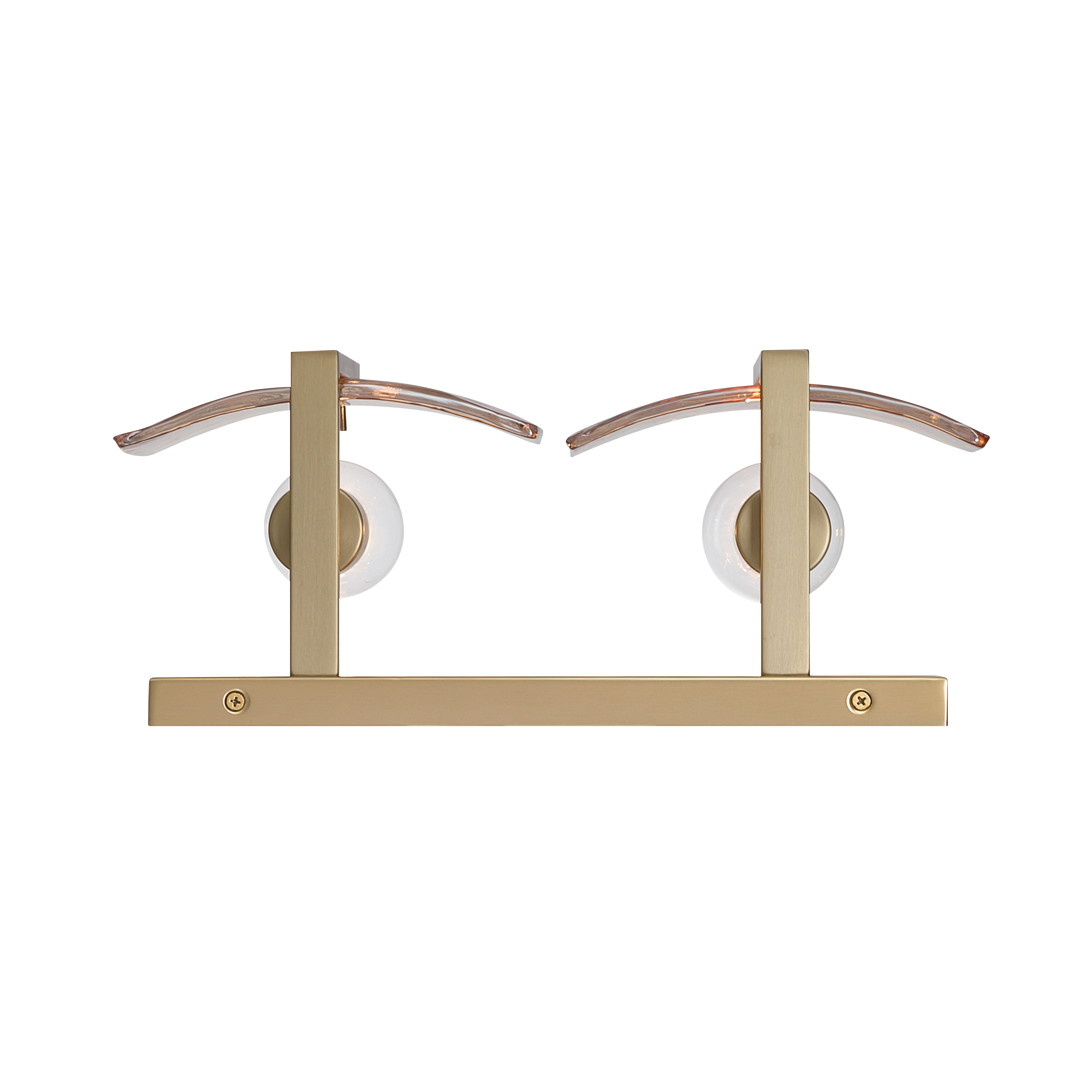Aenon 2-light Vanity in Brushed Champagne Brass with Amber Water Glass - - Golden Lighting