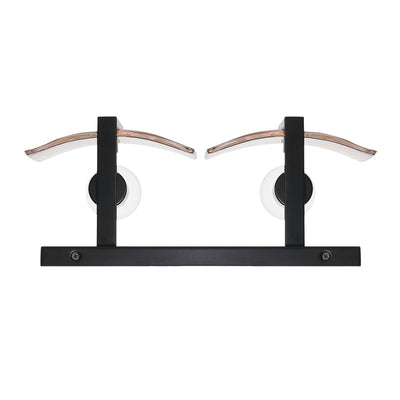 Aenon 2-light Vanity in Matte Black with Amber Water Glass - - Golden Lighting
