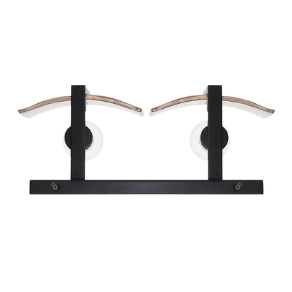 Aenon 2-light Vanity in Matte Black with Amber Water Glass - - Golden Lighting