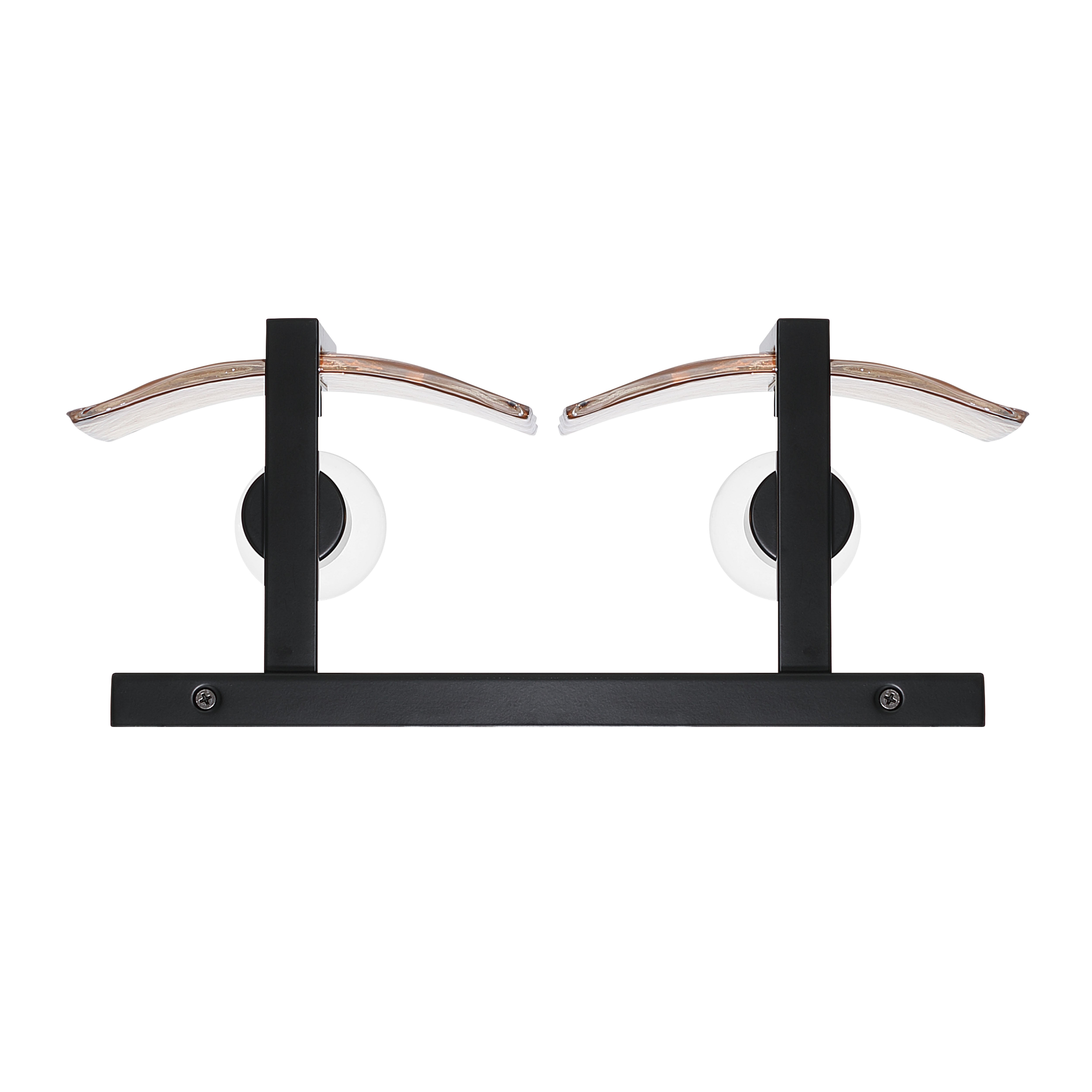 Aenon 2-light Vanity in Matte Black with Amber Water Glass - - Golden Lighting