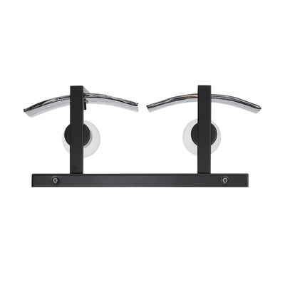 Aenon 2-light Vanity in Matte Black with Smokey Water Glass - - Golden Lighting