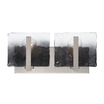 Aenon 2-light Vanity in Pewter with Smokey Water Glass - - Golden Lighting