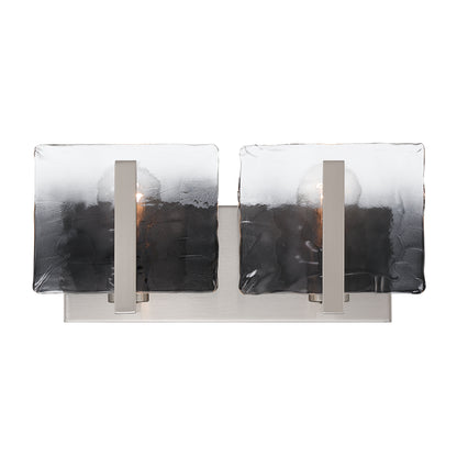 Aenon 2-light Vanity in Pewter with Smokey Water Glass - - Golden Lighting