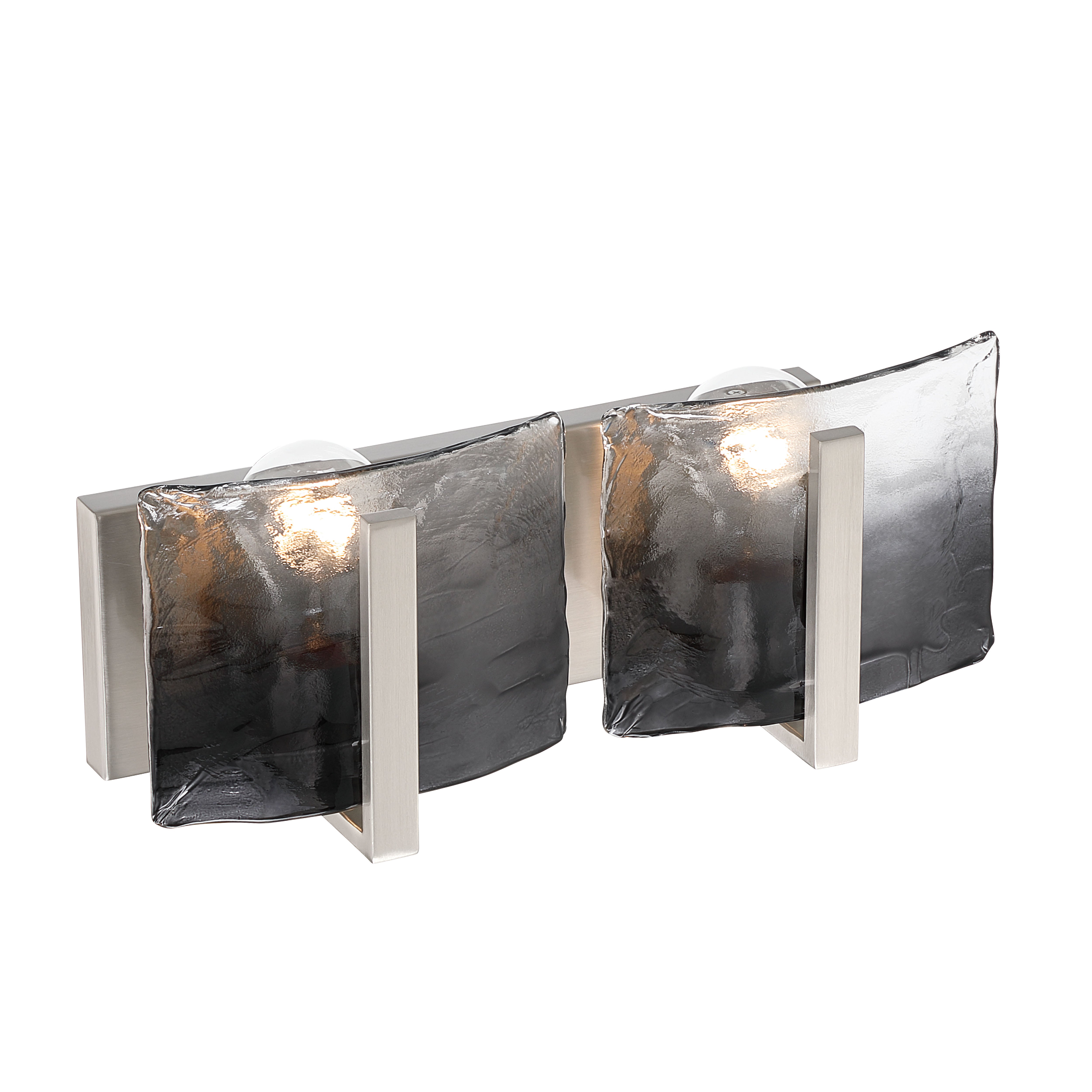 Aenon 2-light Vanity in Pewter with Smokey Water Glass - - Golden Lighting