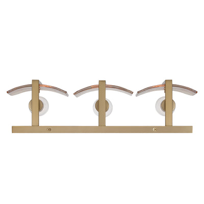 Aenon 3-light Vanity in Brushed Champagne Brass with Amber Water Glass - - Golden Lighting