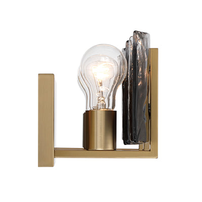Aenon 3-light Vanity in Brushed Champagne Brass with Smokey Water Glass - - Golden Lighting
