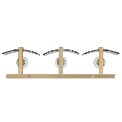 Aenon 3-light Vanity in Brushed Champagne Brass with Smokey Water Glass - - Golden Lighting