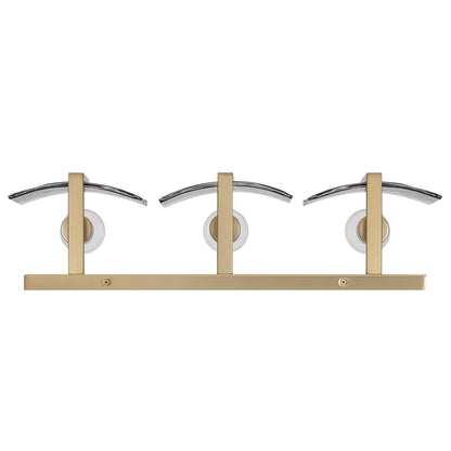 Aenon 3-light Vanity in Brushed Champagne Brass with Smokey Water Glass - - Golden Lighting