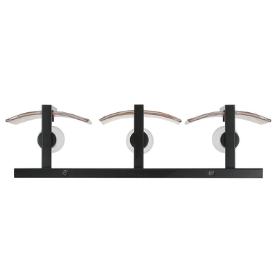 Aenon 3-light Vanity in Matte Black with Amber Water Glass - - Golden Lighting