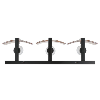 Aenon 3-light Vanity in Matte Black with Amber Water Glass - - Golden Lighting