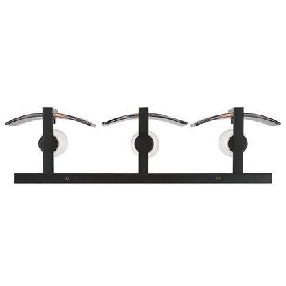 Aenon 3-light Vanity in Matte Black with Smokey Water Glass - - Golden Lighting