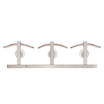 Aenon 3-light Vanity in Pewter with Amber Water Glass - - Golden Lighting