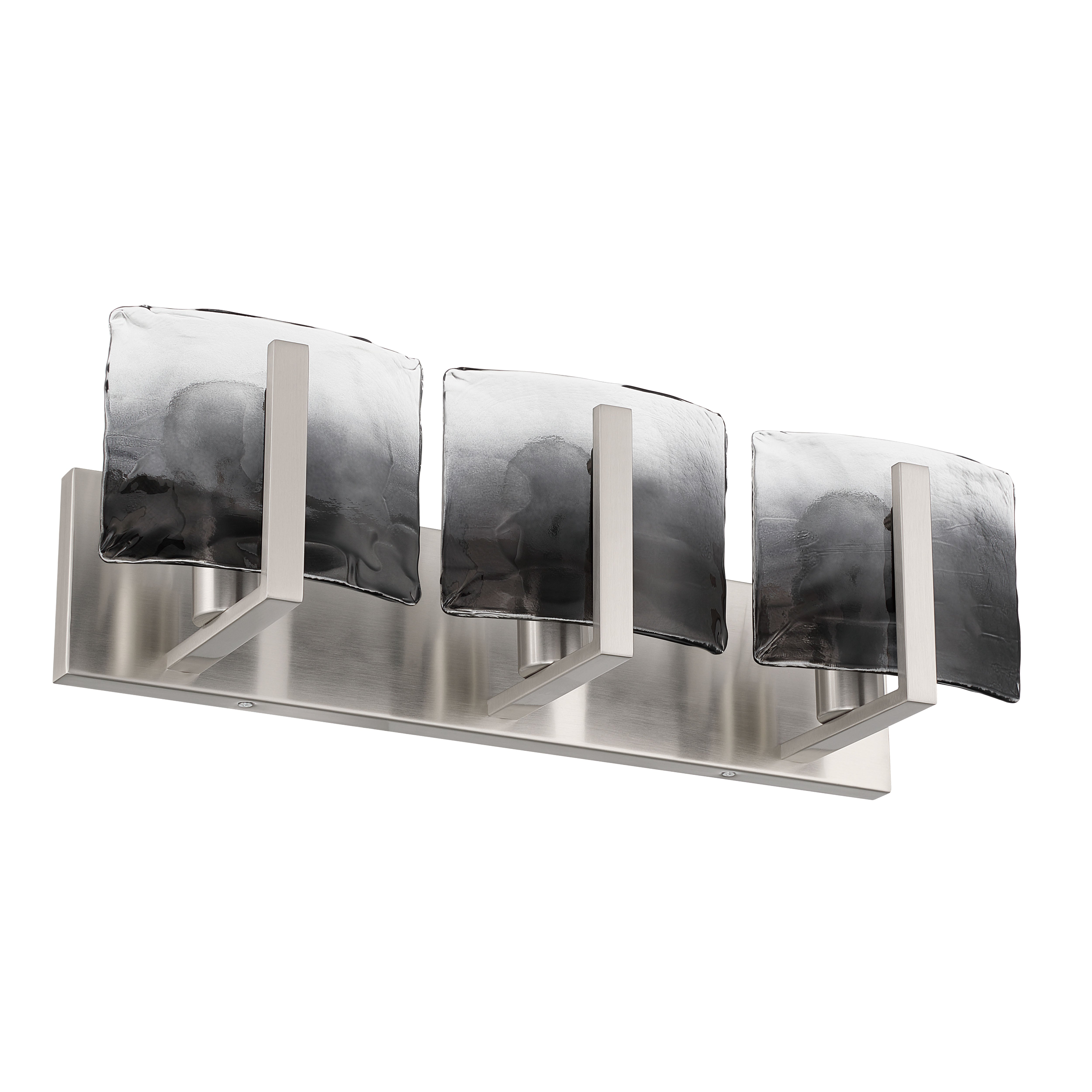 Aenon 3-light Vanity in Pewter with Smokey Water Glass - - Golden Lighting