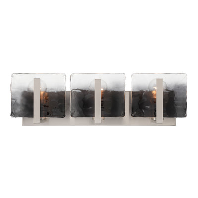 Aenon 3-light Vanity in Pewter with Smokey Water Glass - - Golden Lighting