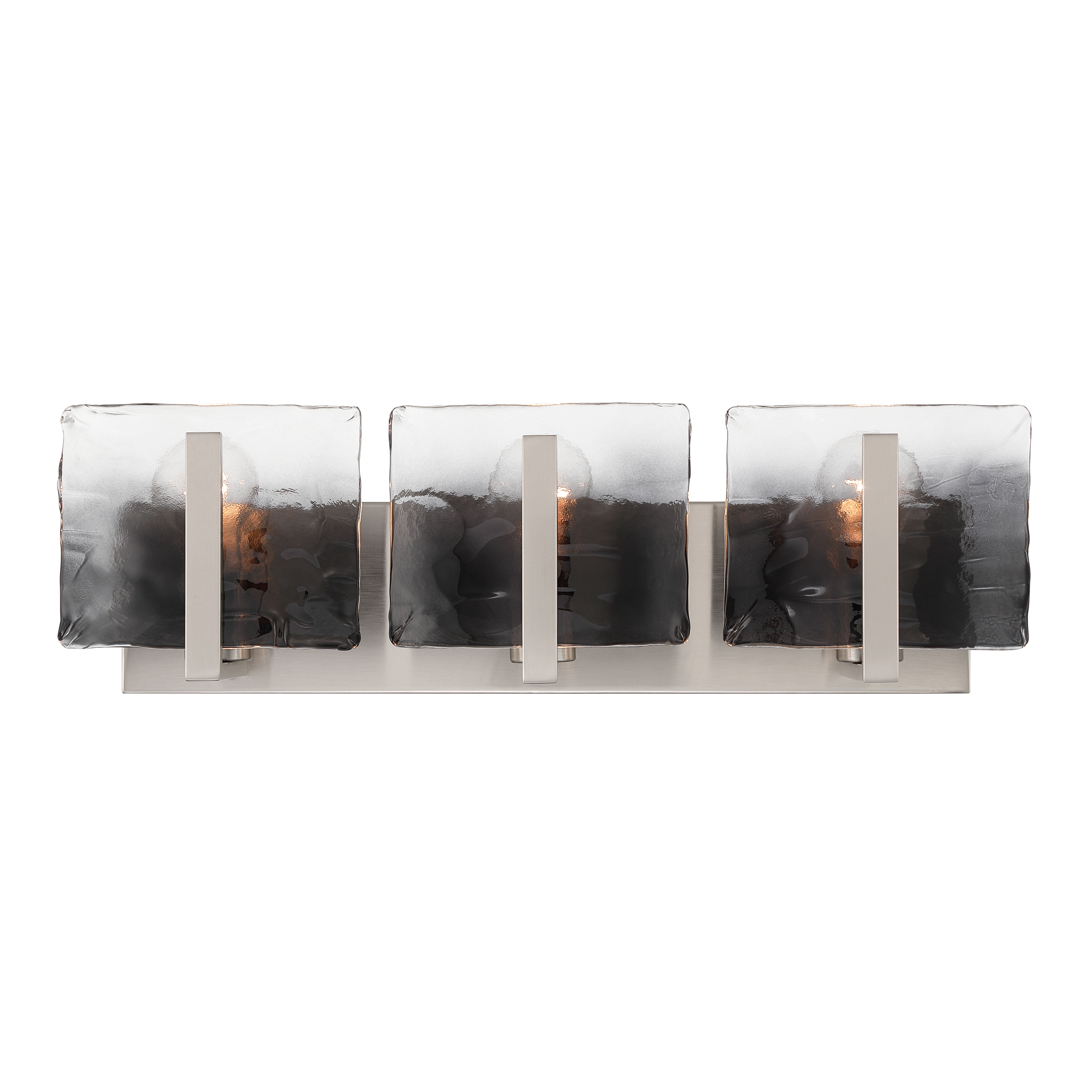 Aenon 3-light Vanity in Pewter with Smokey Water Glass - - Golden Lighting