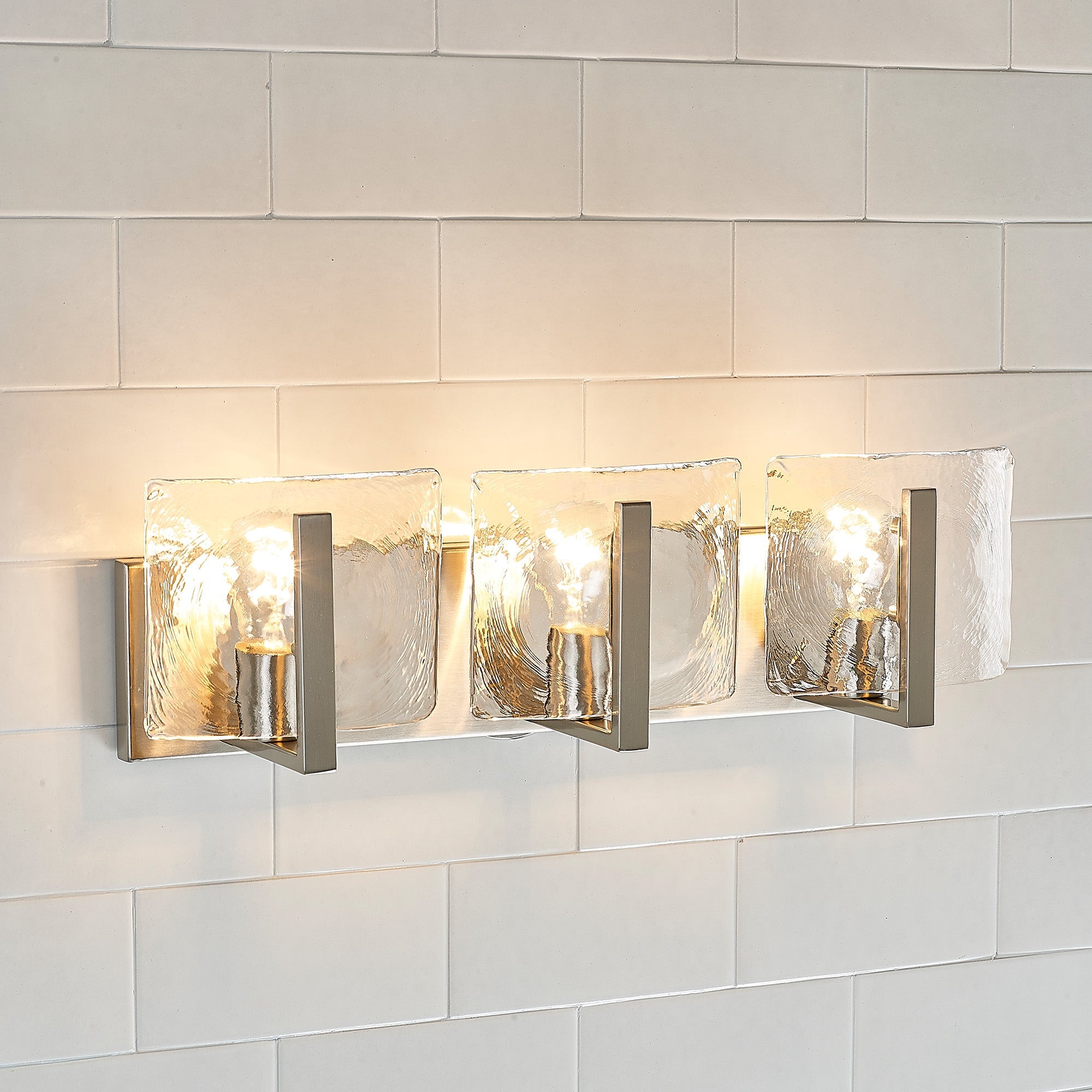 Aenon 3-light Vanity in Pewter - - Golden Lighting