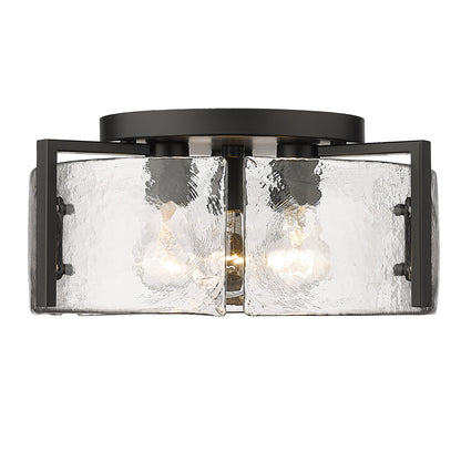 Aenon 3-light Flush Mount in Matte Black - - Golden Lighting