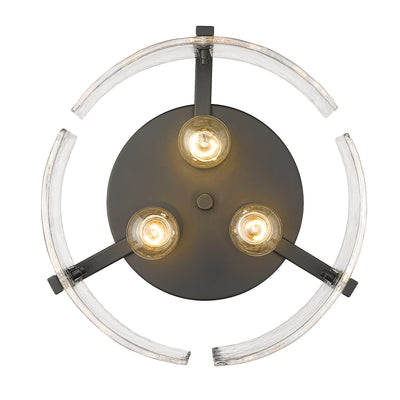 Aenon 3-light Flush Mount in Matte Black - - Golden Lighting
