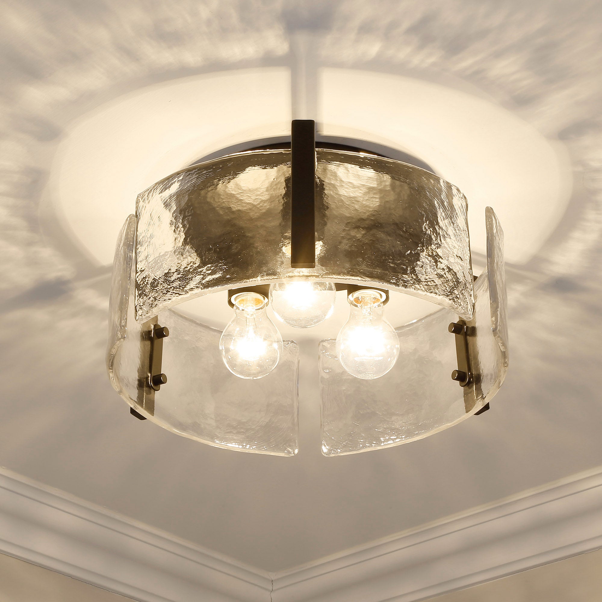 Yep by Golden Lighting Aenon 3-light Flush Mount in Matte Black - - Golden Lighting