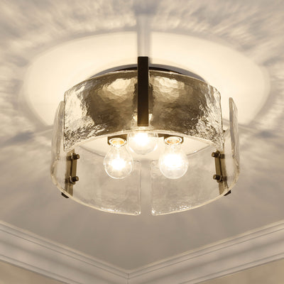 Aenon 3-light Flush Mount in Matte Black - - Golden Lighting