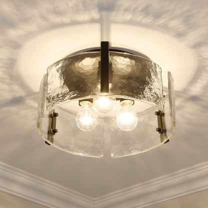 Aenon 3-light Flush Mount in Matte Black - - Golden Lighting
