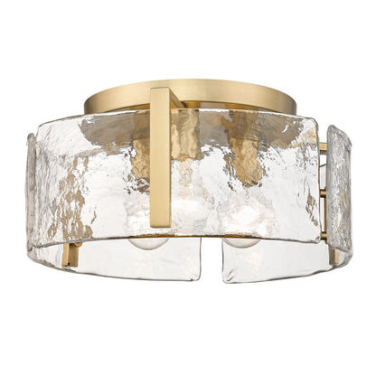 Yep by Golden Lighting Aenon 3-light Flush Mount in Brushed Champagne Brass