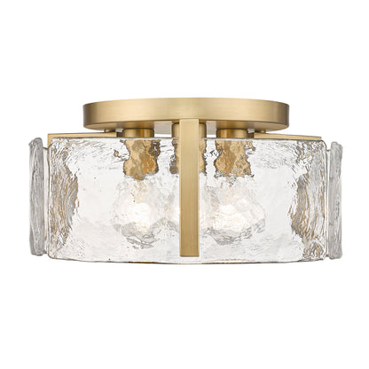 Aenon 3-light Flush Mount in Brushed Champagne Brass - - Golden Lighting