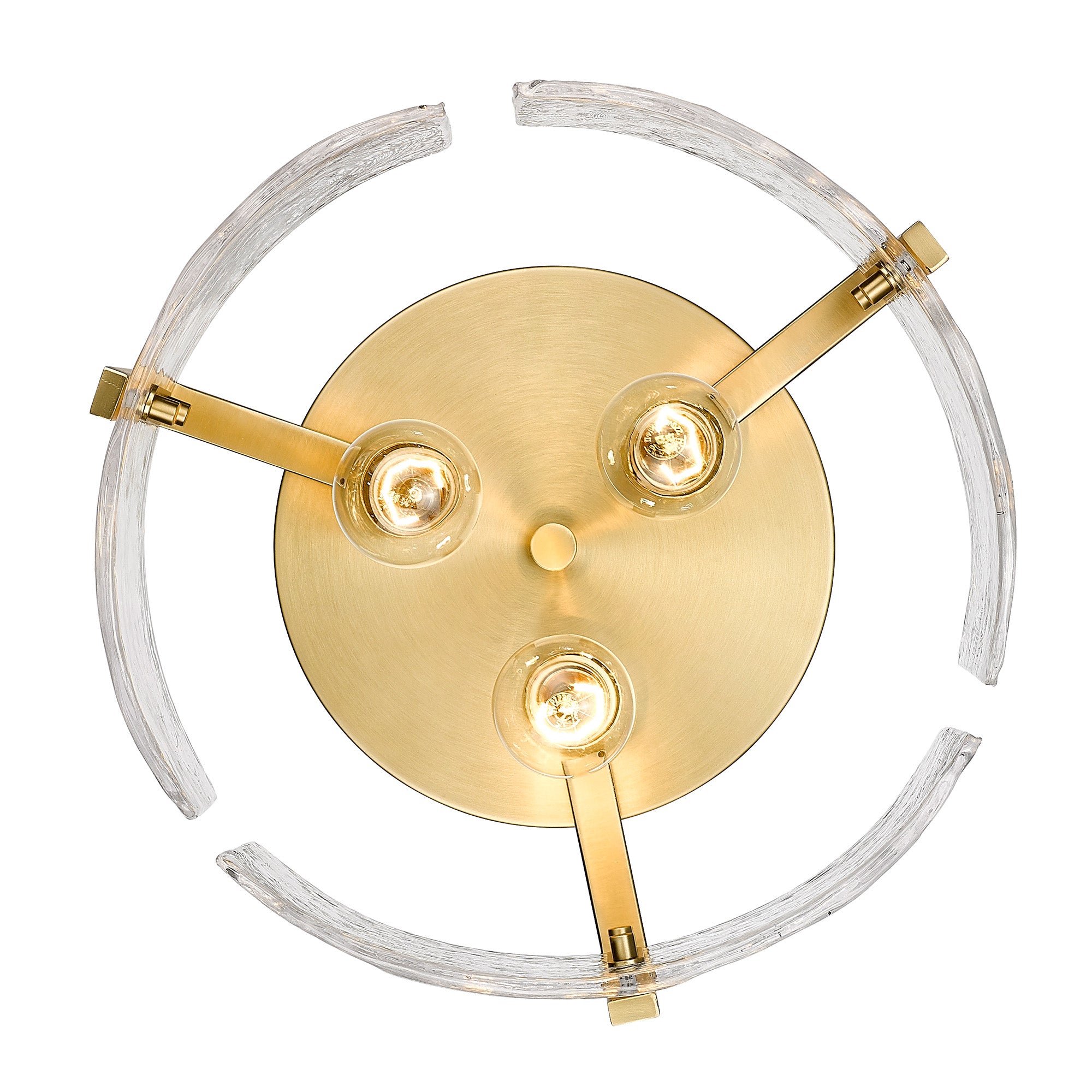 Yep by Golden Lighting Aenon 3-light Flush Mount in Brushed Champagne Brass - - Golden Lighting