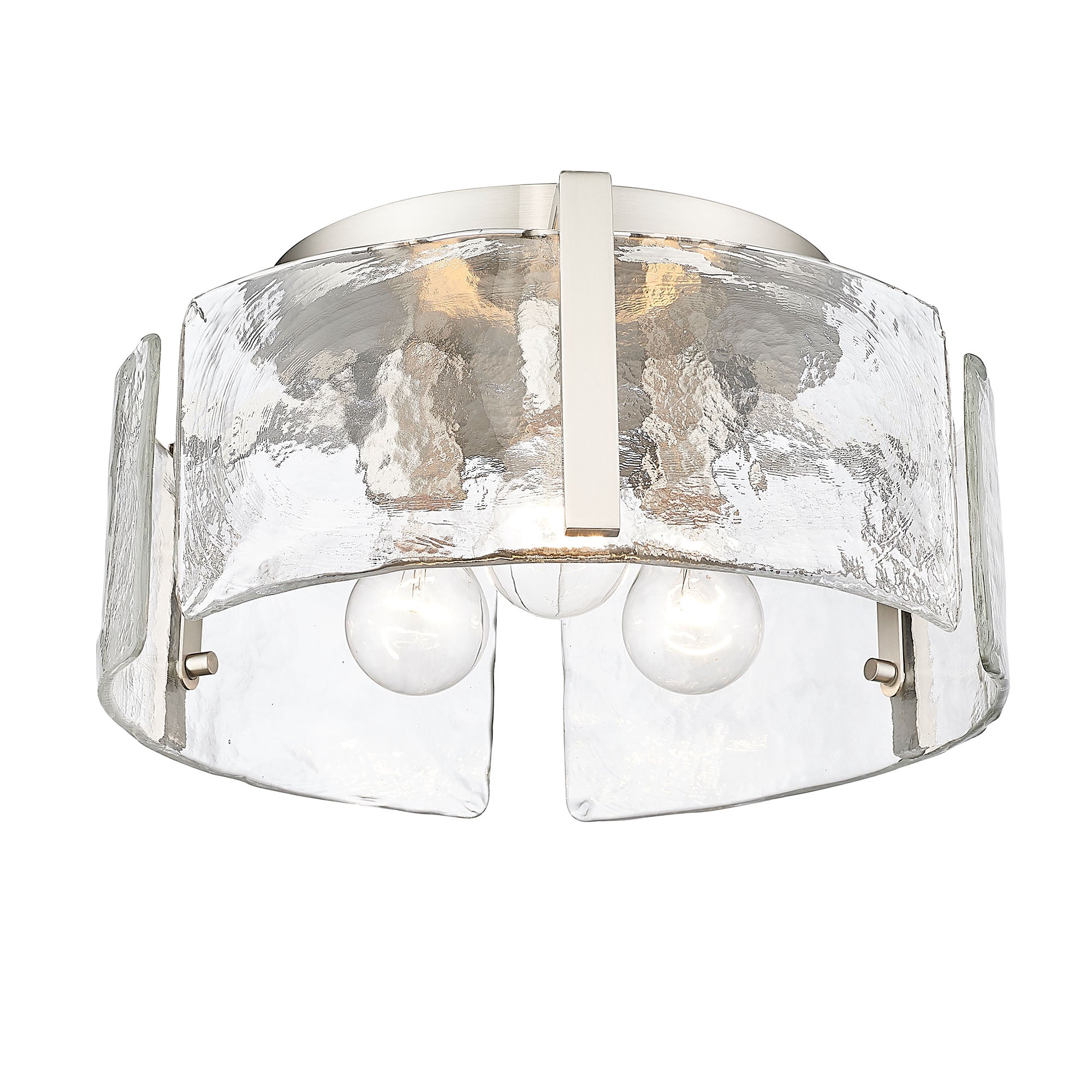 Yep by Golden Lighting Aenon 3-light Flush Mount in Pewter - - Golden Lighting