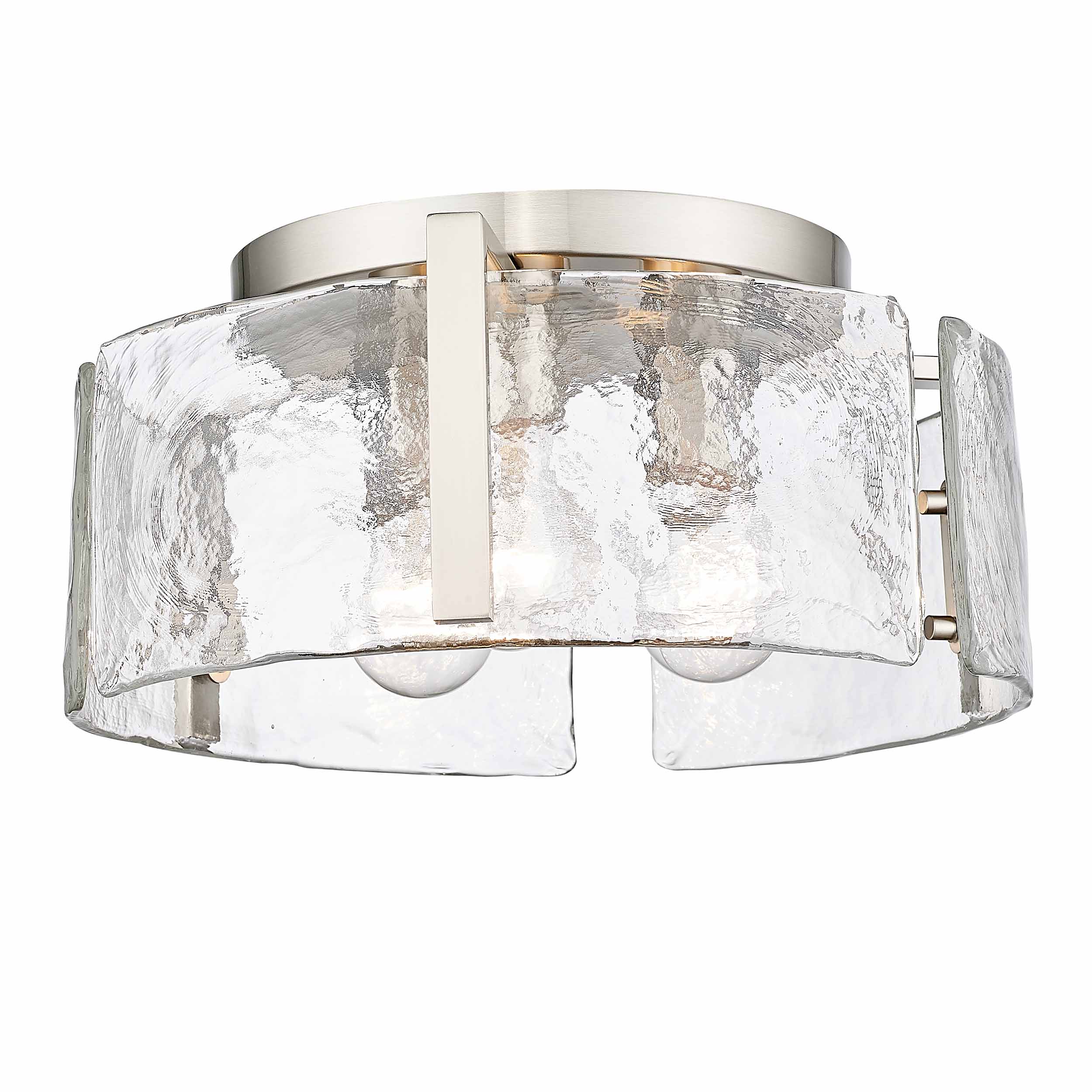 Golden Lighting Aenon 3-light Flush Mount in Pewter