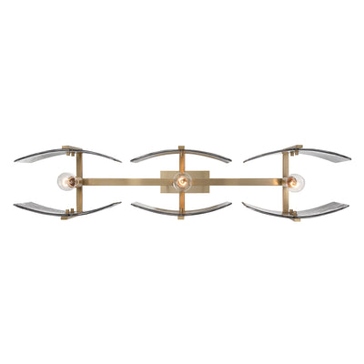 Yep by Golden Lighting Aenon 3-light Island Light in Brushed Champagne Brass with Smokey Water Glass - - Golden Lighting