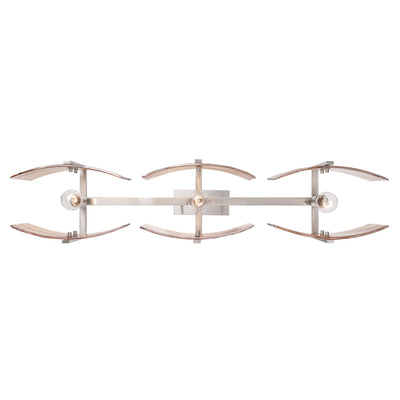 Aenon 3-light Island Light in Pewter with Amber Water Glass - - Golden Lighting