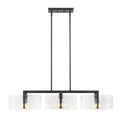 Aenon 3-light Island Light in Matte Black - - Golden Lighting