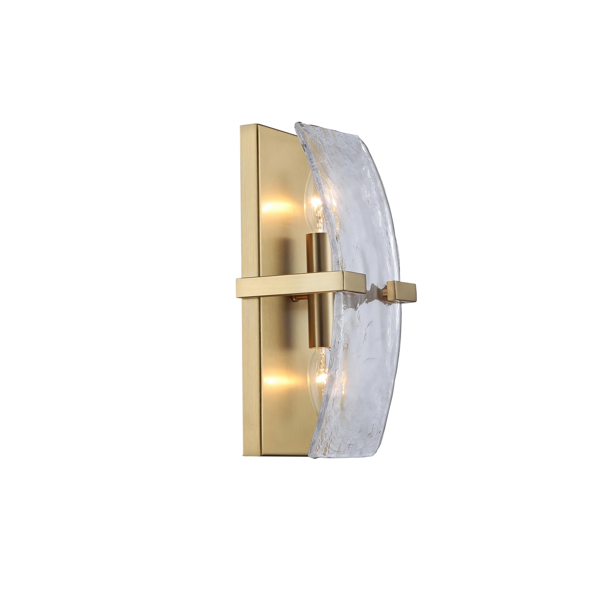 Yep by Golden Lighting Aenon 2-light Wall Sconce in Brushed Champagne Brass - - Golden Lighting