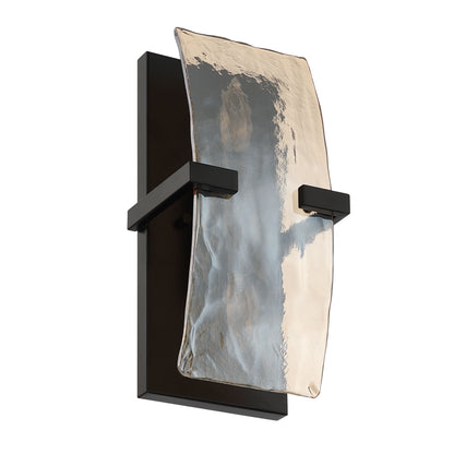 Yep by Golden Lighting Aenon 2-light Wall Sconce in Matte Black with Amber Water Glass
