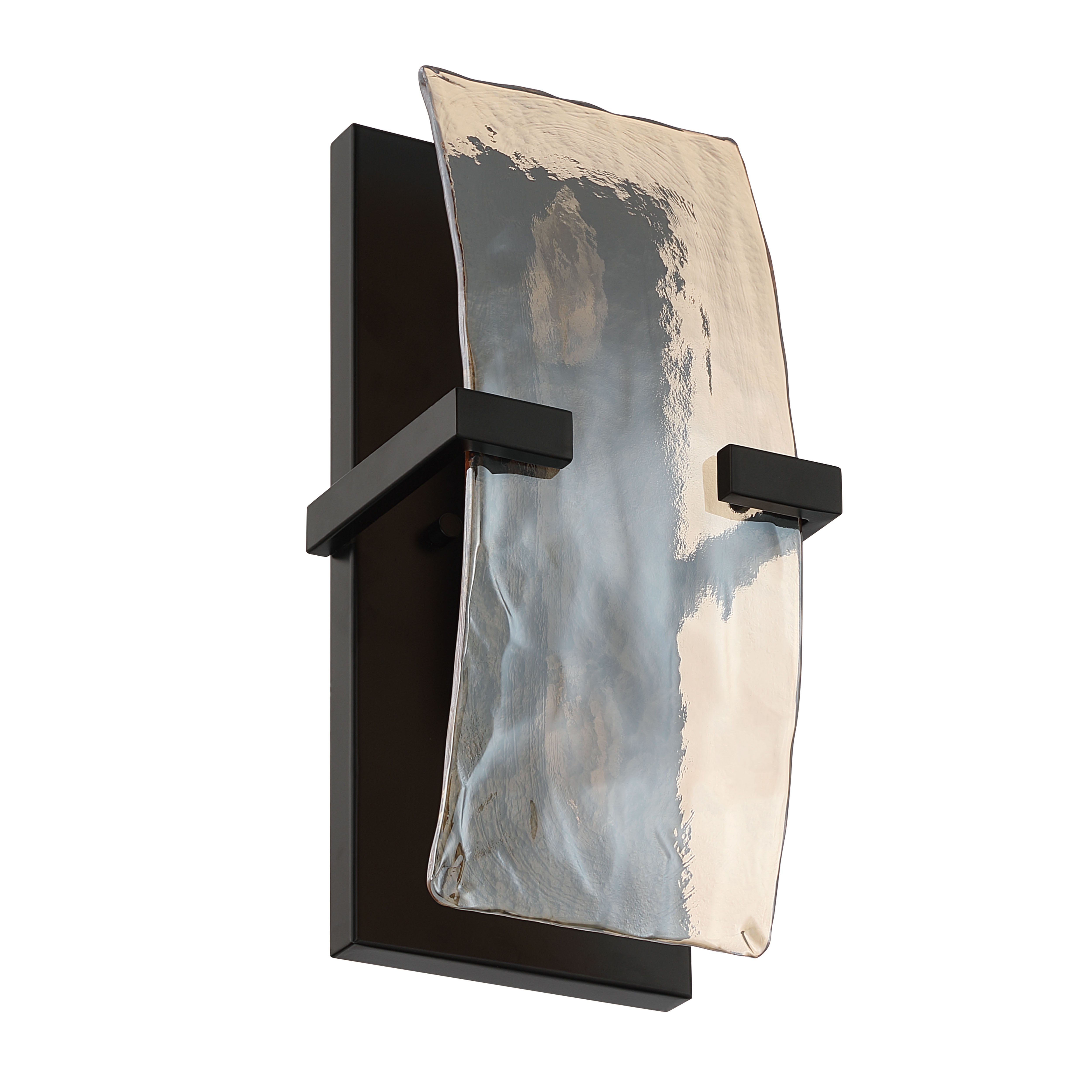 Yep by Golden Lighting Aenon 2-light Wall Sconce in Matte Black with Amber Water Glass