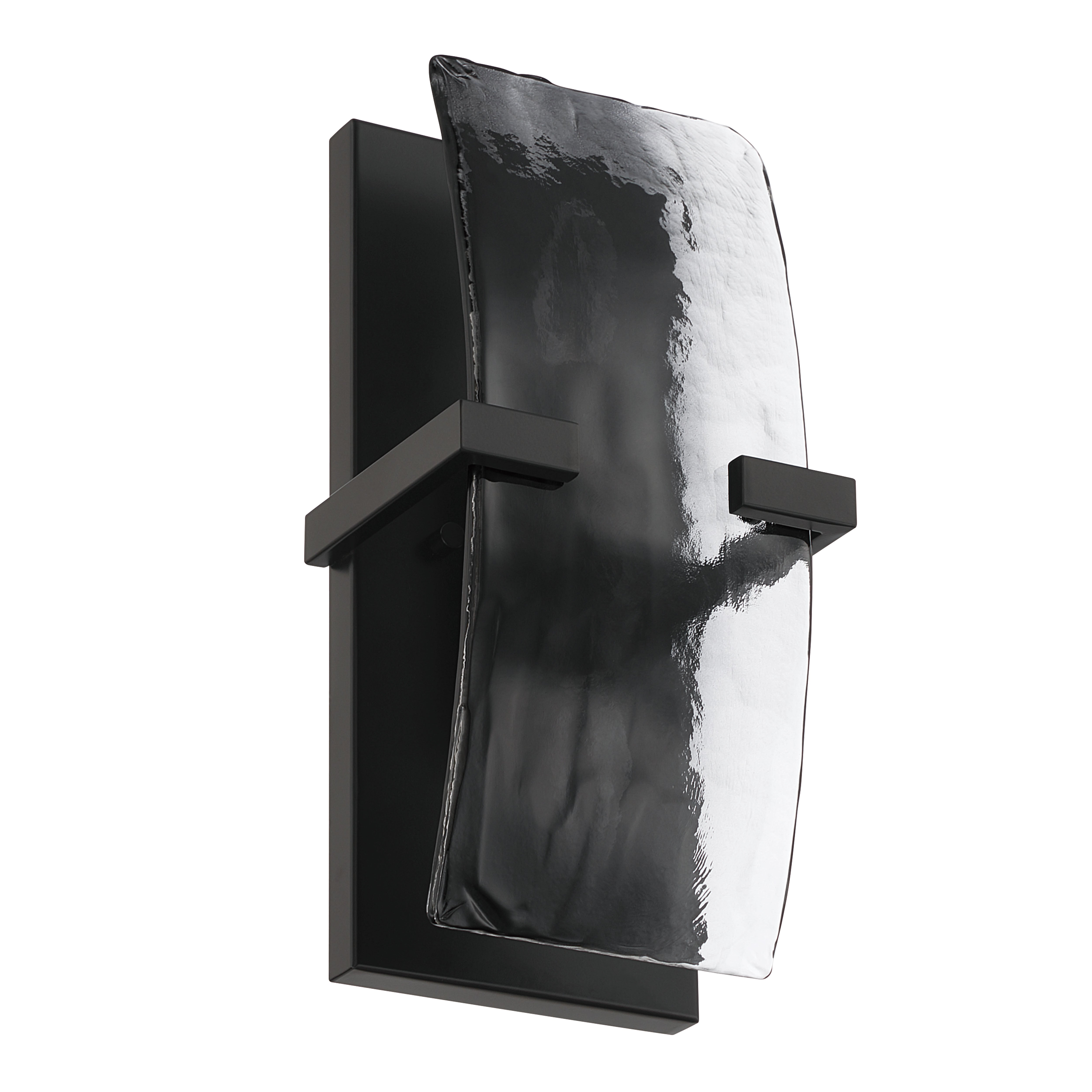 Yep by Golden Lighting Aenon 2-light Wall Sconce in Matte Black with Smokey Water Glass