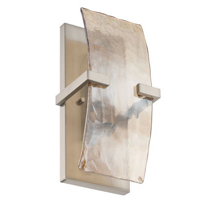 Yep by Golden Lighting Aenon 2-light Wall Sconce in Pewter with Amber Water Glass