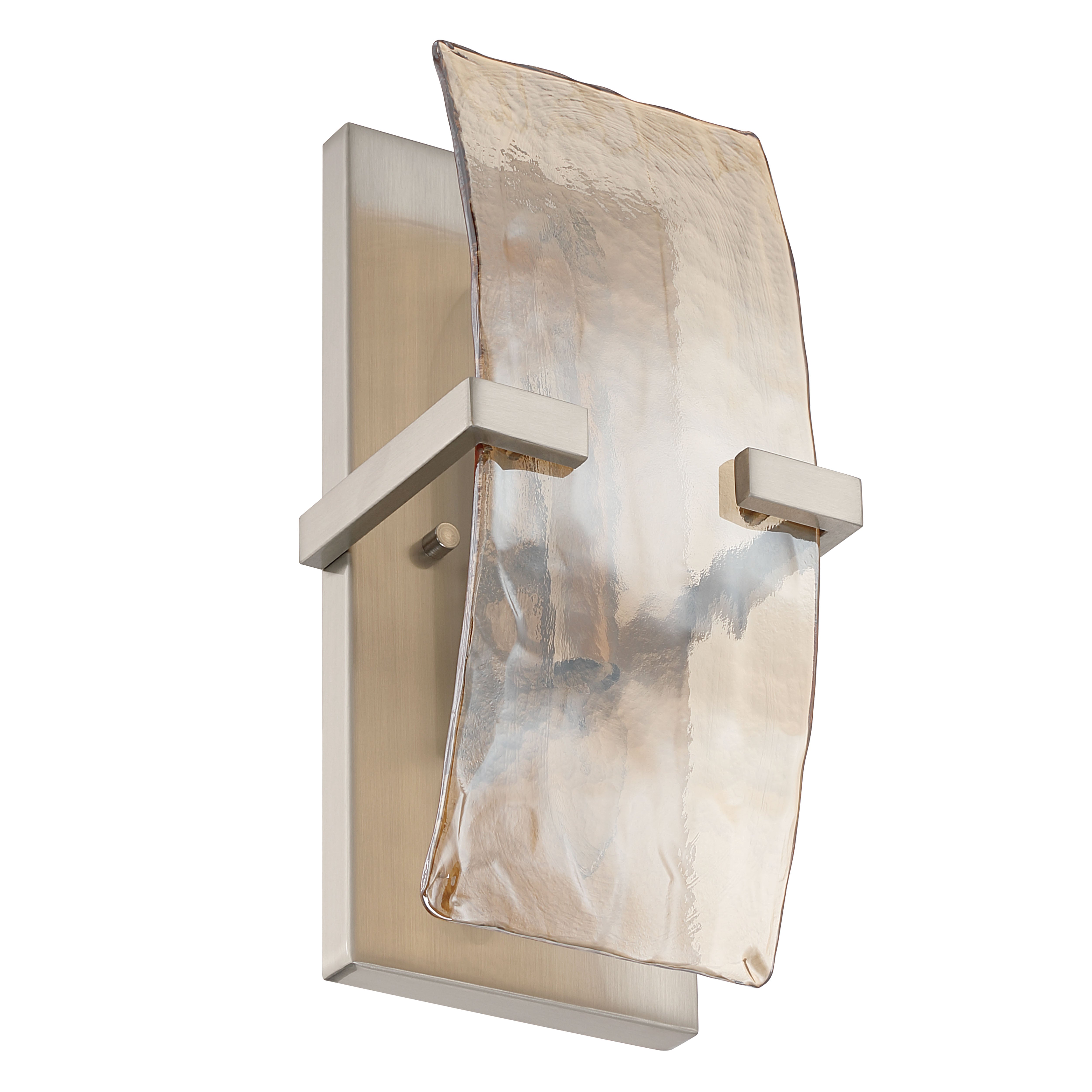 Yep by Golden Lighting Aenon 2-light Wall Sconce in Pewter with Amber Water Glass