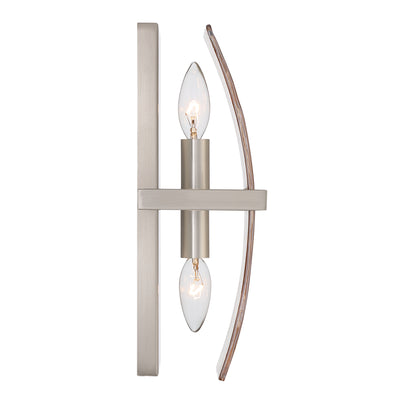 Aenon 2-light Wall Sconce in Pewter with Amber Water Glass - - Golden Lighting