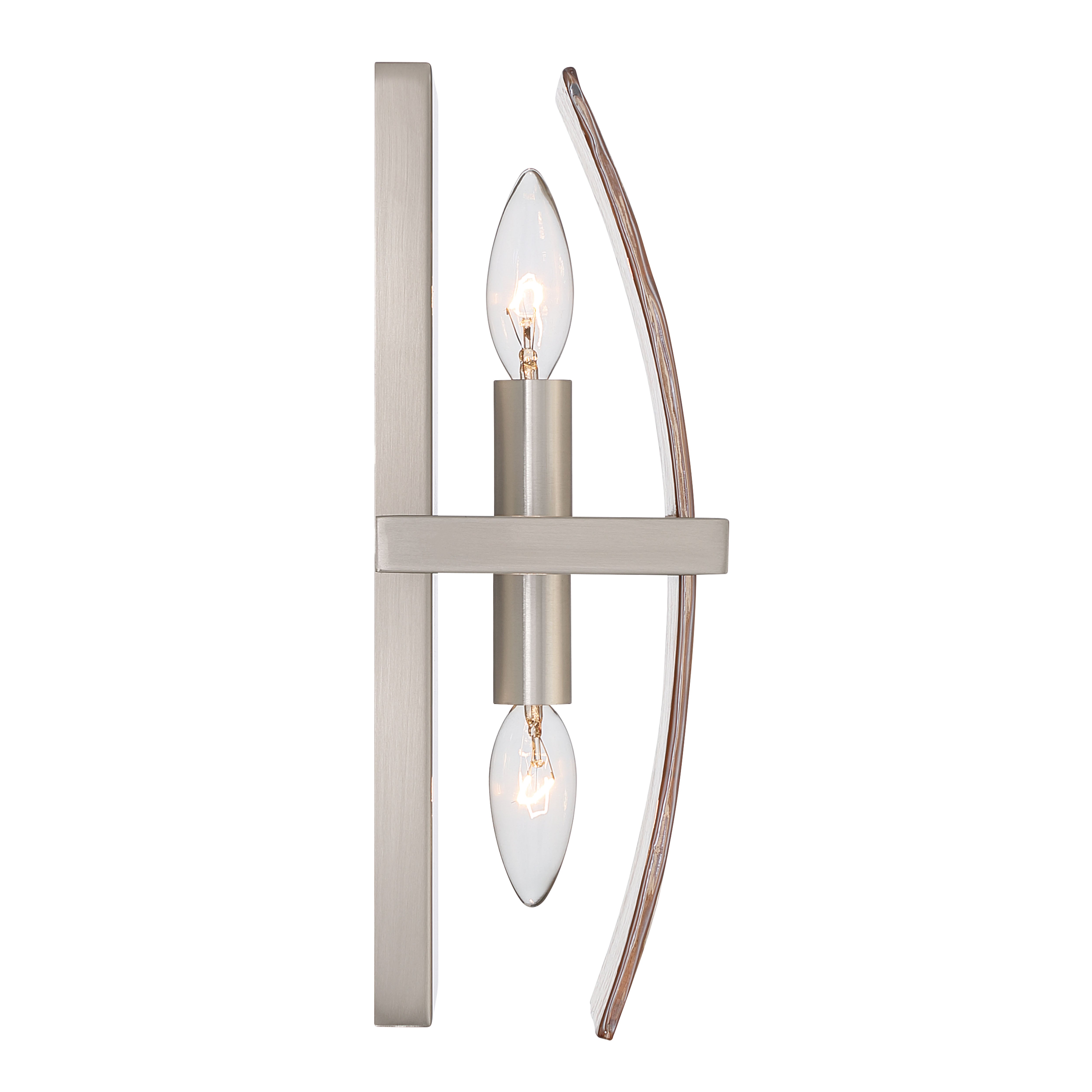 Yep by Golden Lighting Aenon 2-light Wall Sconce in Pewter with Amber Water Glass