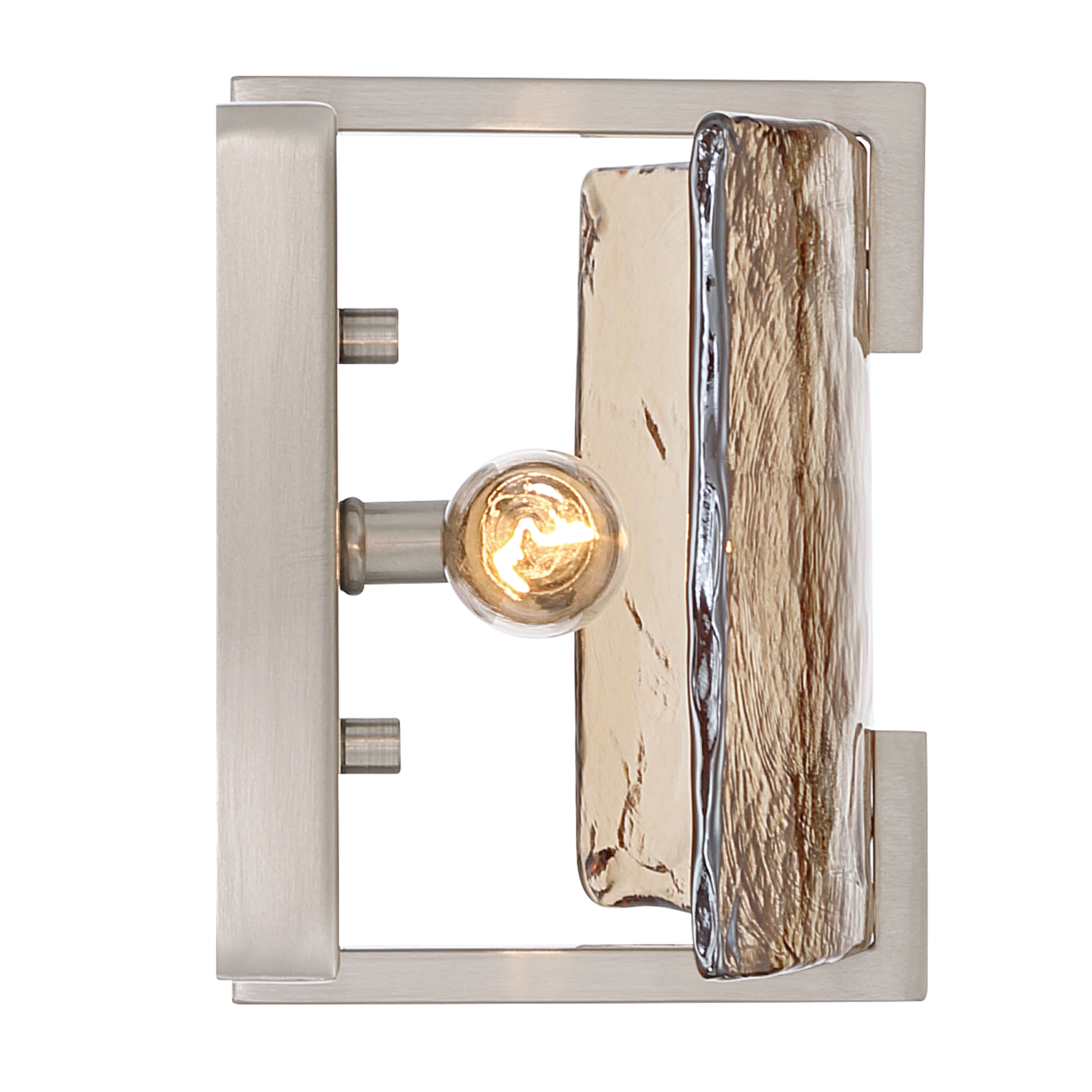 Yep by Golden Lighting Aenon 2-light Wall Sconce in Pewter with Amber Water Glass