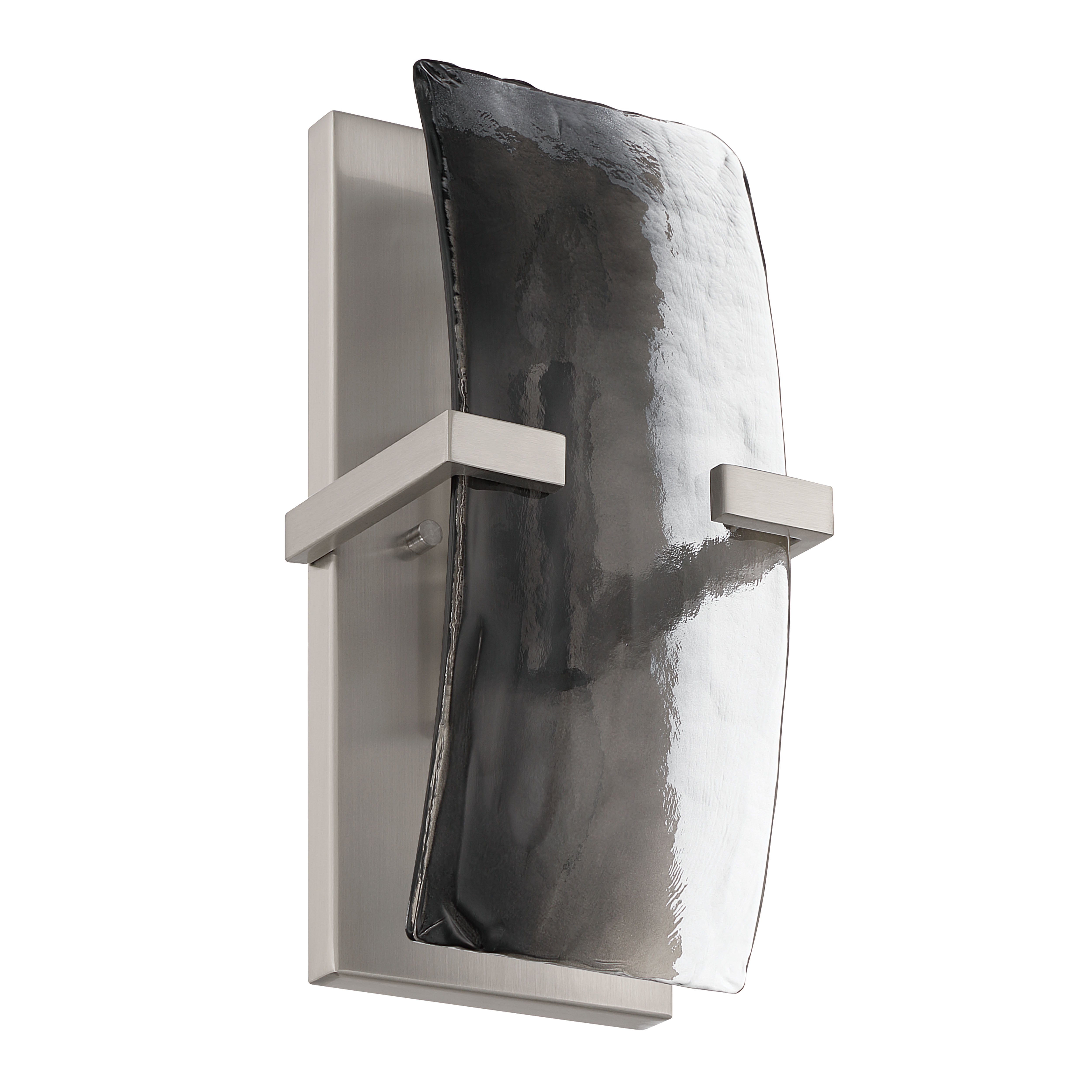 Aenon 2-light Wall Sconce in Pewter with Smokey Water Glass - - Golden Lighting