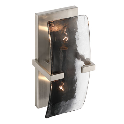 Aenon 2-light Wall Sconce in Pewter with Smokey Water Glass - - Golden Lighting