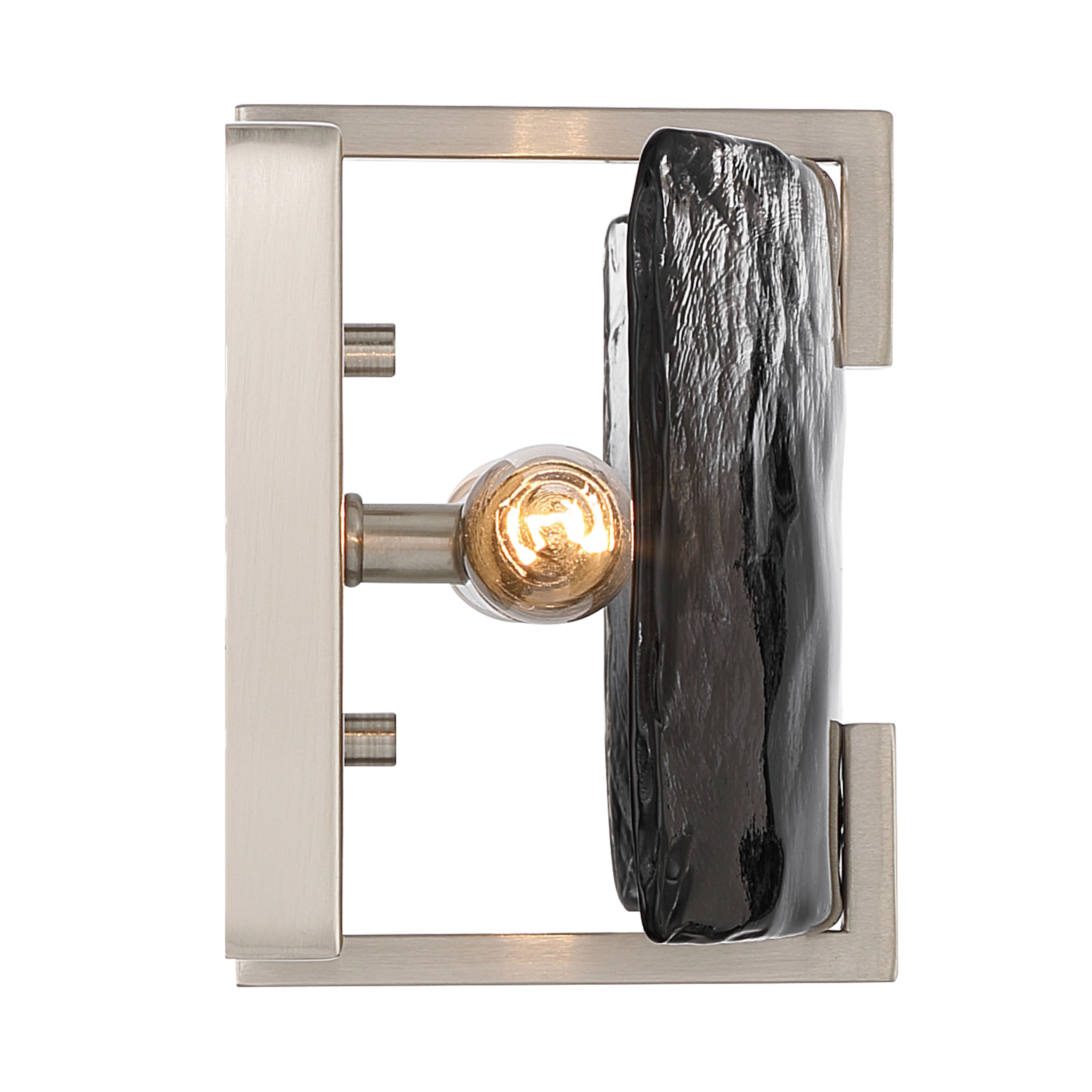 Aenon 2-light Wall Sconce in Pewter with Smokey Water Glass - - Golden Lighting