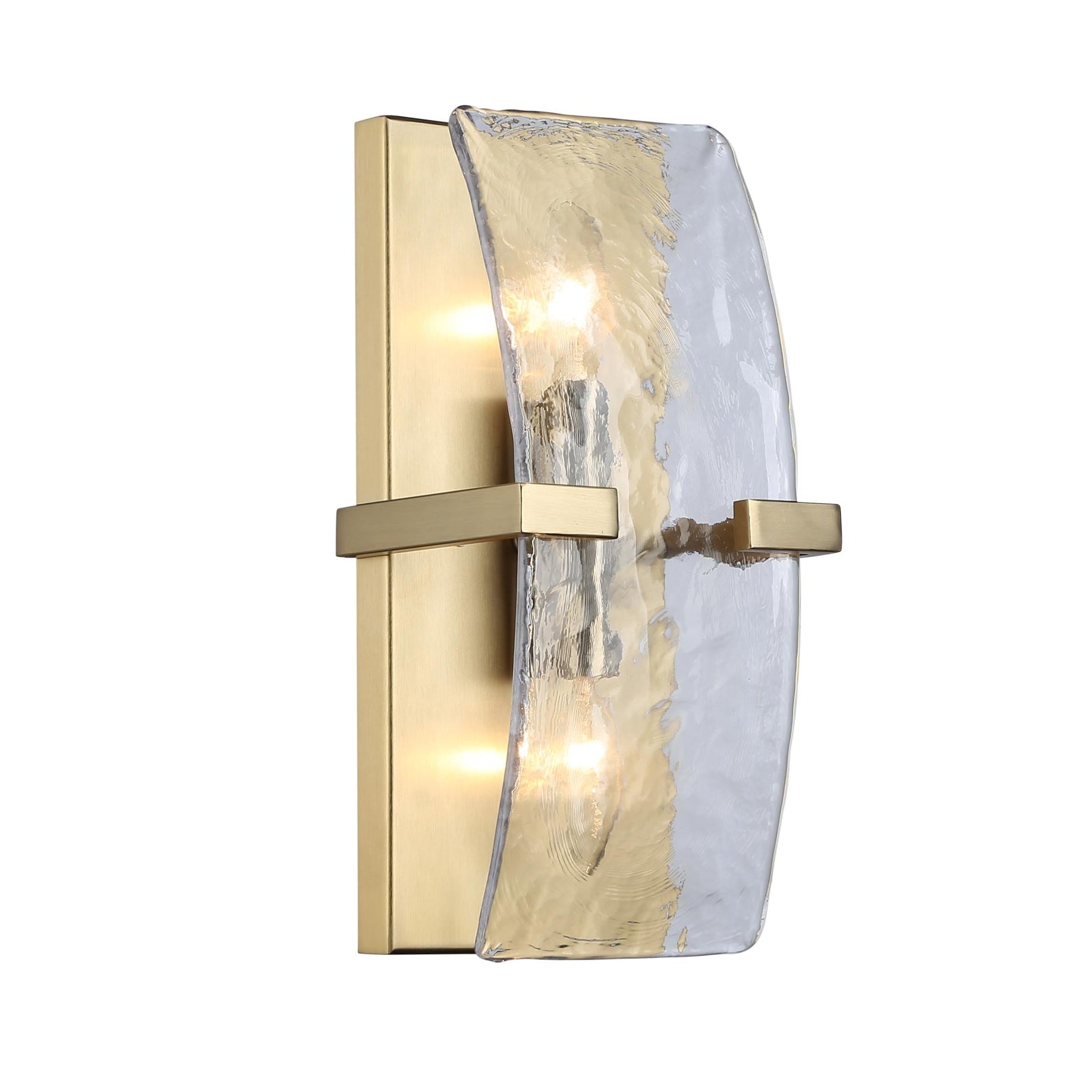 Aenon 2-light Wall Sconce in Brushed Champagne Brass - - Golden Lighting