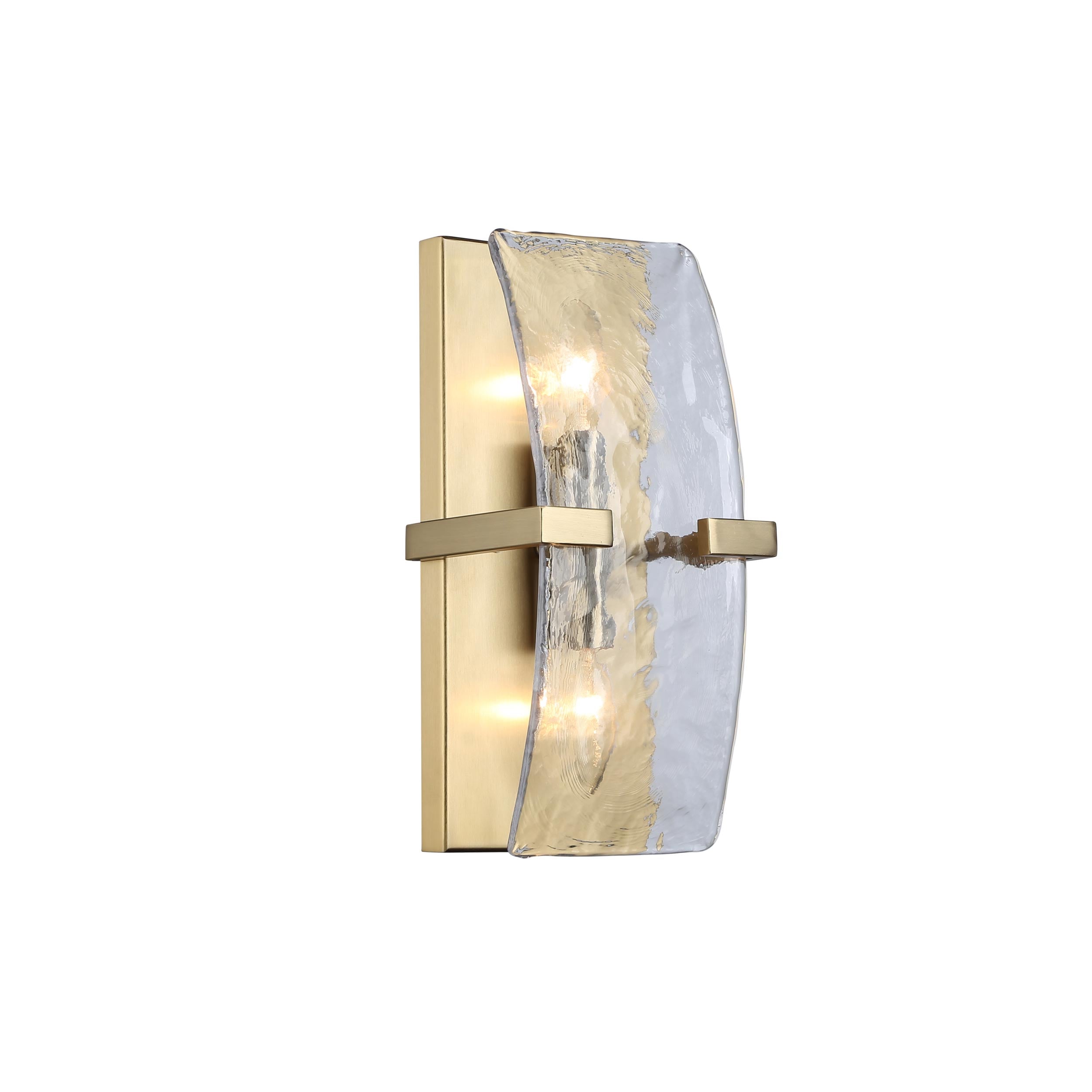 Yep by Golden Lighting Aenon 2-light Wall Sconce in Brushed Champagne Brass - - Golden Lighting