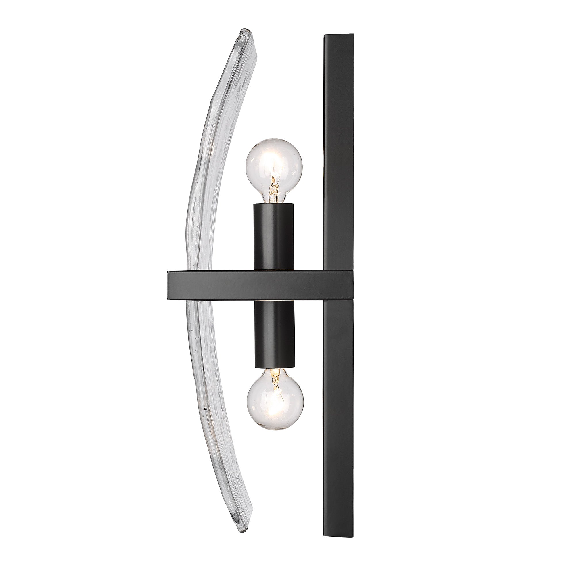 Aenon 2-light Wall Sconce in Matte Black - - Golden Lighting